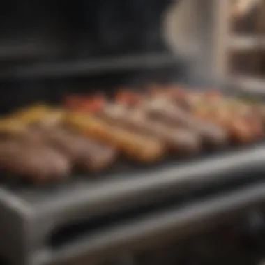 An array of different grill types displayed in a retail environment.