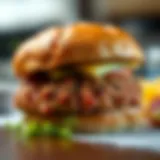 Close-up of Impossible Meat Patty showcasing texture