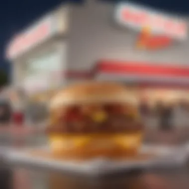 An In-N-Out Burger franchise location bustling with customers, illustrating the brand's popularity.