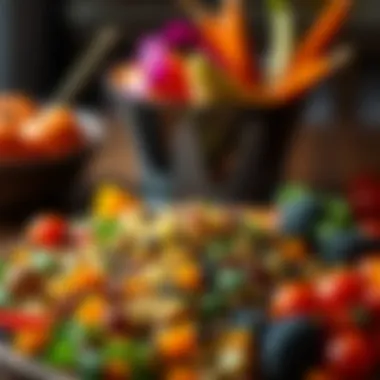 Colorful Vegetarian Delights A vibrant vegetarian platter showcasing seasonal vegetables and grains