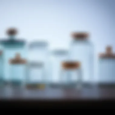 Diverse Glass Jar Designs Variety of glass jars with lids showcasing different shapes and sizes