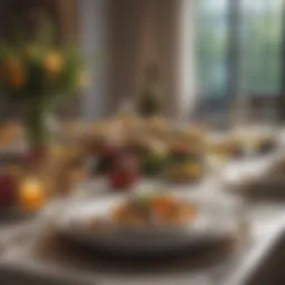 Elegant table setting with gourmet dishes