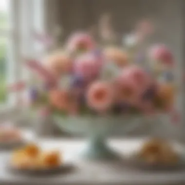 Pastel Elegance: A Floral Delight Elegant floral centerpiece featuring soft pastel blooms