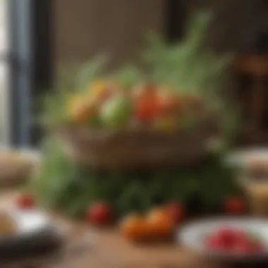 Rustic Charm: Nature's Bounty Nature-inspired centerpiece with greenery and rustic elements
