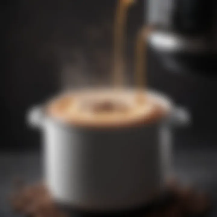 Close-up view of brewing coffee in the Instant Pot Duo