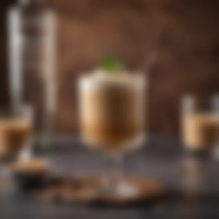 A sophisticated cocktail made with Irish cream, served in a classy glass with a decorative garnish.