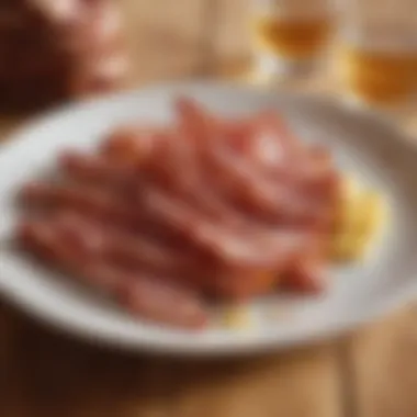 A gourmet bacon dish served elegantly