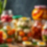 Vibrant assortment of keto pickled eggs in jars