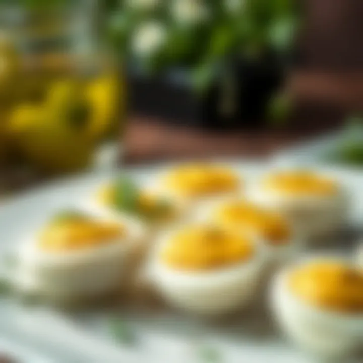 Fresh Herbs Enhancing Pickled Egg Experience Flavorful herbs accompanying keto pickled eggs
