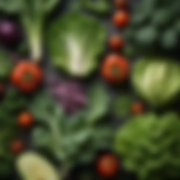 Close-up of green leafy vegetables and their low carbohydrate values