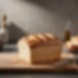 Loaf of keto white bread on a wooden cutting board