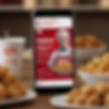 A smartphone displaying KFC's contact information on the screen