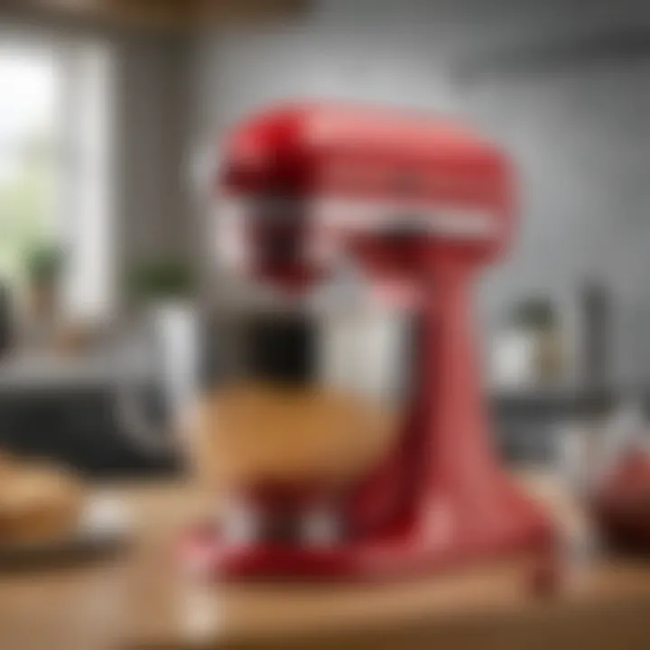 Classic KitchenAid mixer presented in a vibrant color, emphasizing its iconic style.