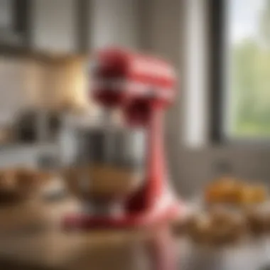 Elegant KitchenAid mixer in a modern kitchen setup