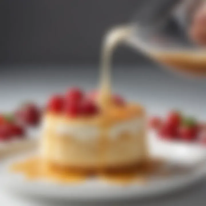 A close-up of a delicious lactose-free dessert, showcasing the creamy texture and rich flavor, enticing the viewer.