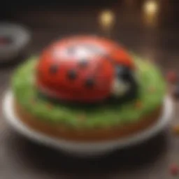 A beautifully baked ladybug cake showcasing vibrant colors and intricate details.