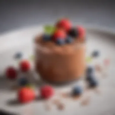 Decadent chocolate mousse topped with spring berries