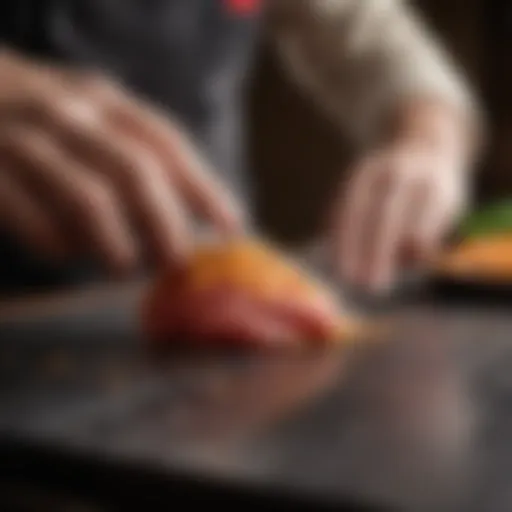 A professional chef showcasing knife skills