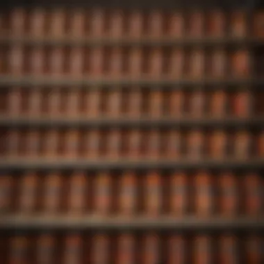 A vibrant display of Tajin seasoning jars on a Walmart shelf