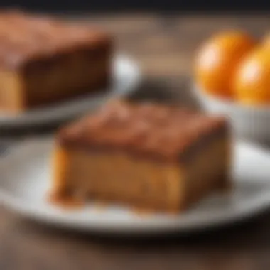 Slice of Low Carb Snack Cake Highlighting Texture A slice of low carb snack cake on a plate, showcasing its texture