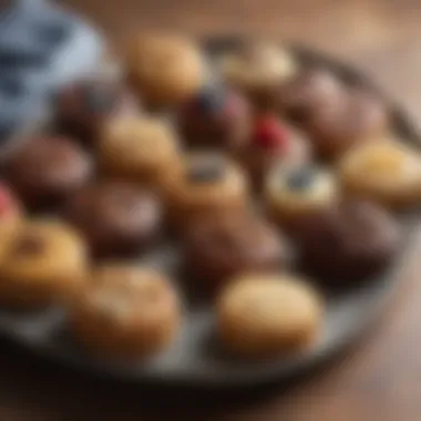 An assortment of low carb snack cakes on a decorative platter