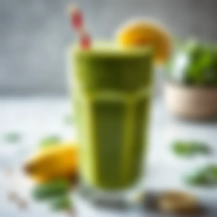 A refreshing smoothie made with spinach and banana