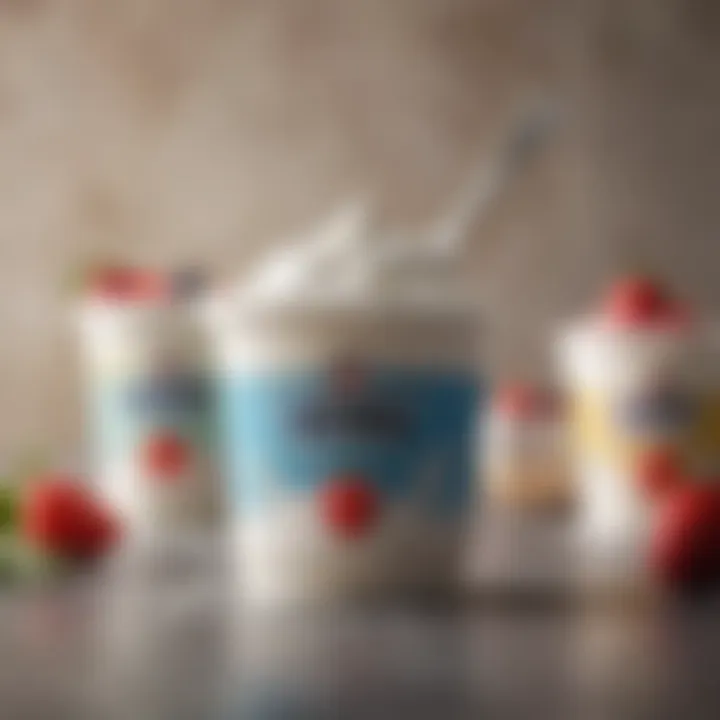 An array of popular yogurt brands known for low sugar options.