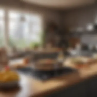 A beautifully designed kitchen with various utensils and tools displayed neatly.