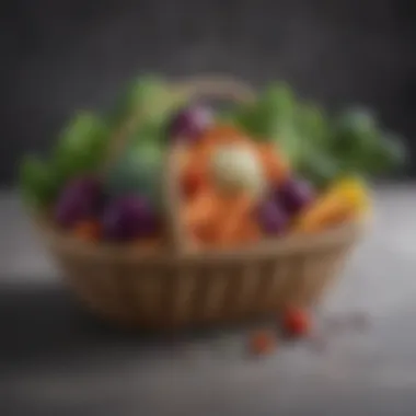 A selection of high potassium vegetables in a basket