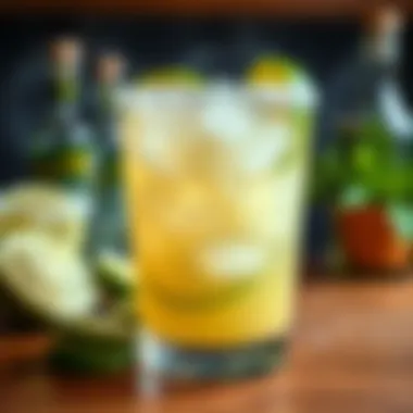 Perfectly Crafted Margarita Delight A beautifully crafted margarita with a salt rim on a wooden table