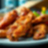 Air fried chicken wings with crispy skin