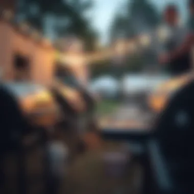 Camp chef competition setup with grills