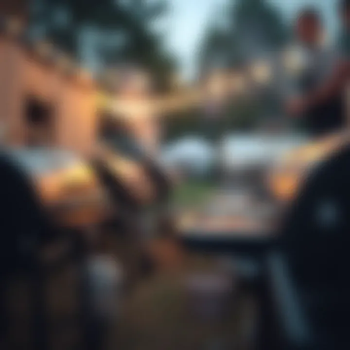 Camp chef competition setup with grills