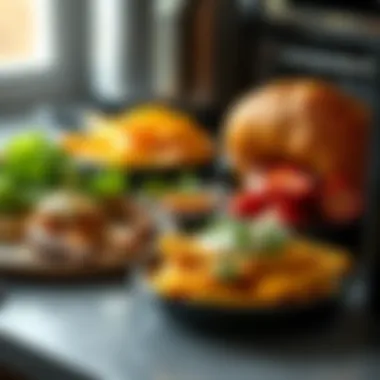 Culinary Creations with Air Fryer Toaster Oven A variety of delicious dishes cooked in an air fryer toaster oven