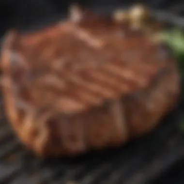 Perfectly Grilled Ribeye Steak Finished ribeye steak with grill marks