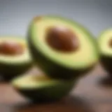 A perfectly ripe avocado sliced open, showcasing its vibrant green flesh.