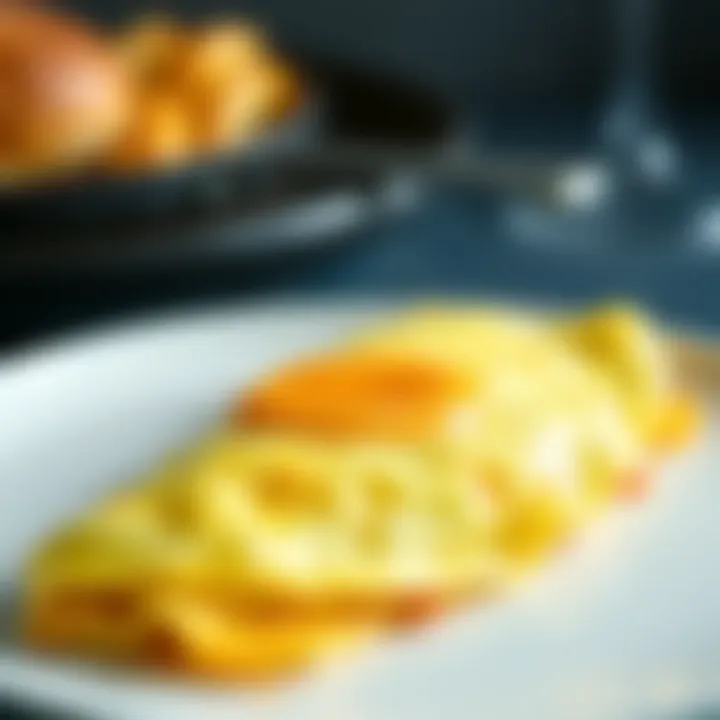 A perfectly cooked omelette served on a plate, highlighting its fluffy texture and golden hue.
