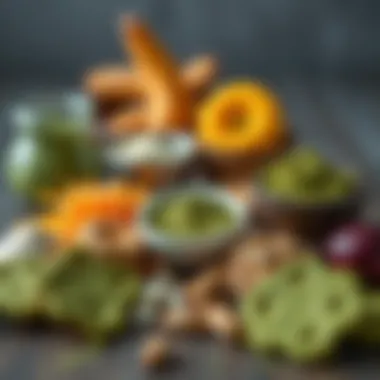 Ingredients for Matcha Crackers A colorful display of ingredients used in various matcha cracker recipes.