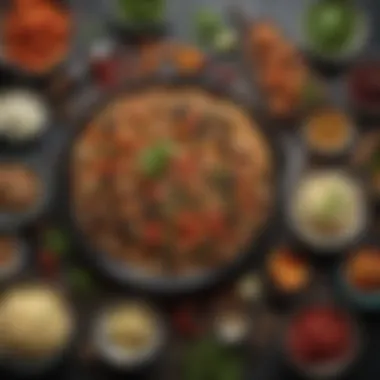 Diverse Flavorful Ingredients A vibrant spread of fresh ingredients showcasing diverse flavors