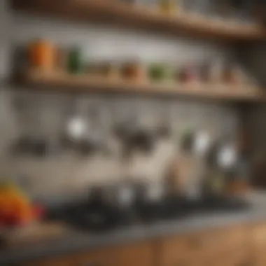 Efficient Kitchen Organization A well-organized kitchen workspace with utensils and ingredients