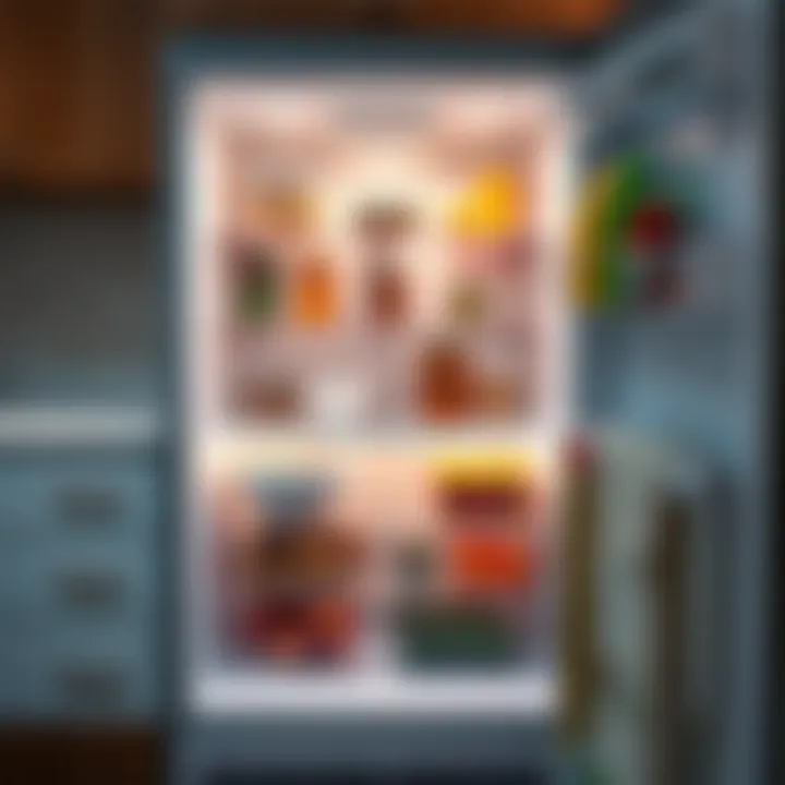 Space Optimization in Refrigeration Fridge with pull-out drawers illustrating efficient use of space.