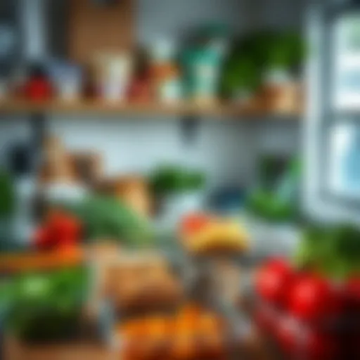 A well-organized meal prep station with healthy ingredients