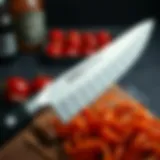 Close-up view of the Misen chef knife showcasing its sleek blade and ergonomic handle