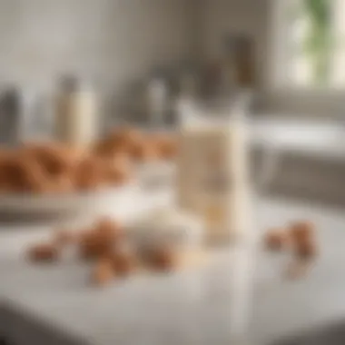 A serene kitchen setup highlighting almond creamer powder in modern diets