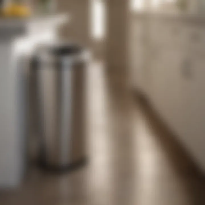 Sleek motion sensor trash can with an open lid