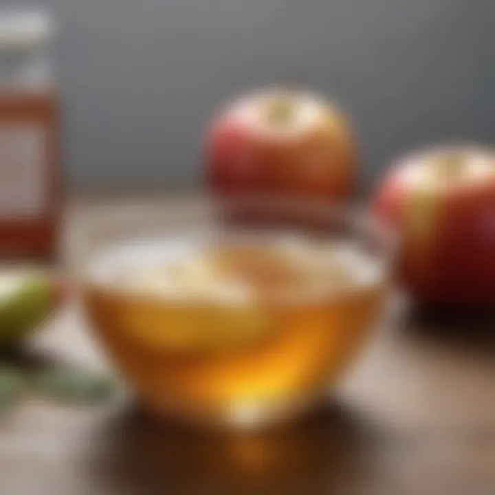 Natural ingredients surrounding apple cider vinegar for skincare