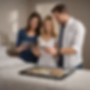 Couple reviewing their Bed Bath & Beyond gift registry on a tablet