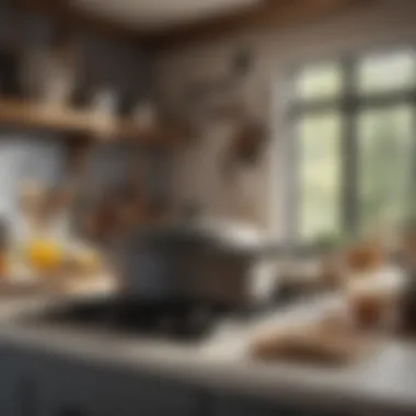 A beautifully arranged kitchen showcasing the Dutch oven