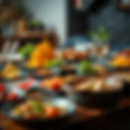 A vibrant spread of international dinner dishes