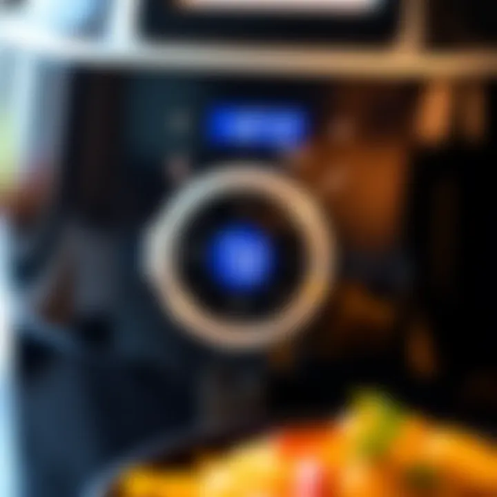 A close-up of the control panel of a Ninja air fryer highlighting its advanced technology.